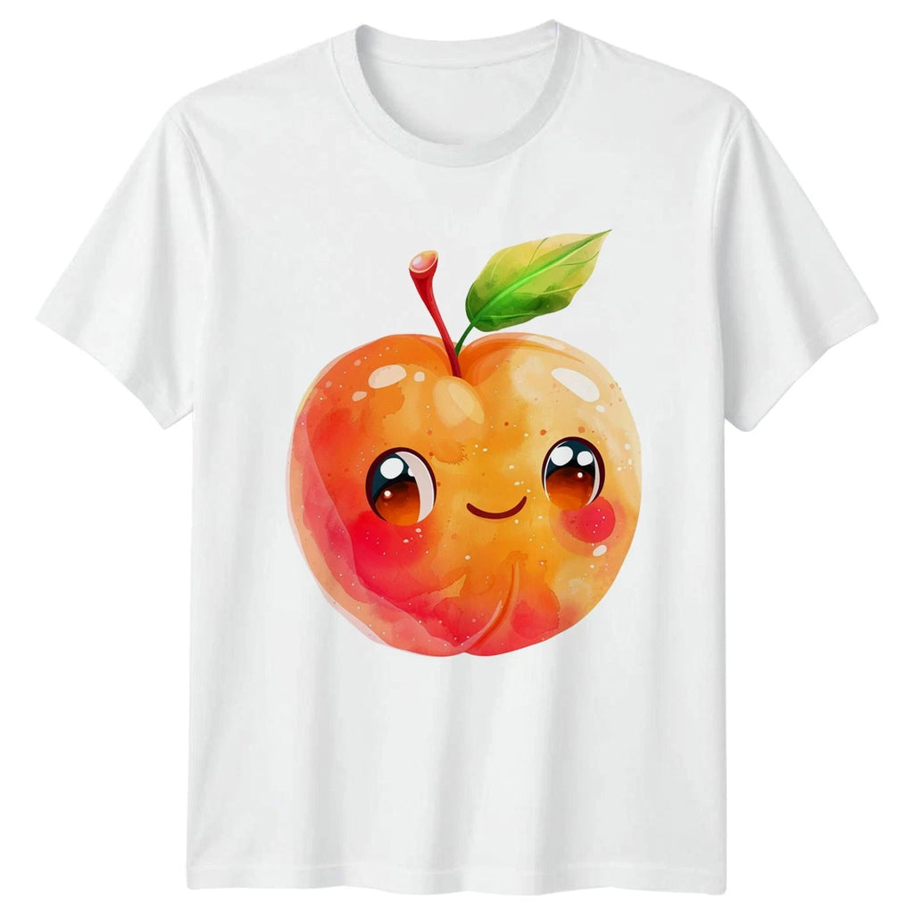 Cute Kawaii Peach T-Shirt Summer Fruit Aesthetic Gift For Him And Her