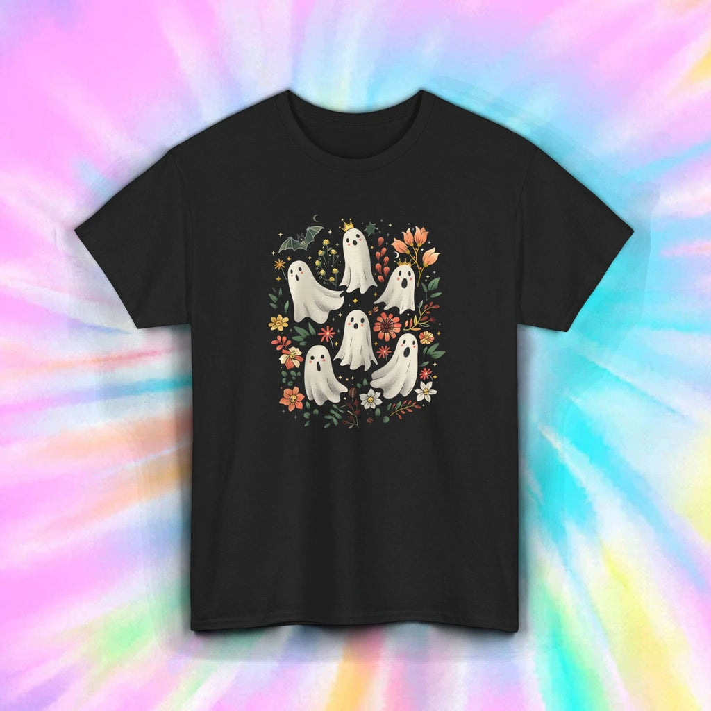 Cute Ghosts Shirt Floral Garden Pastel Halloween Aesthetic Kawaii Tee S-5XL