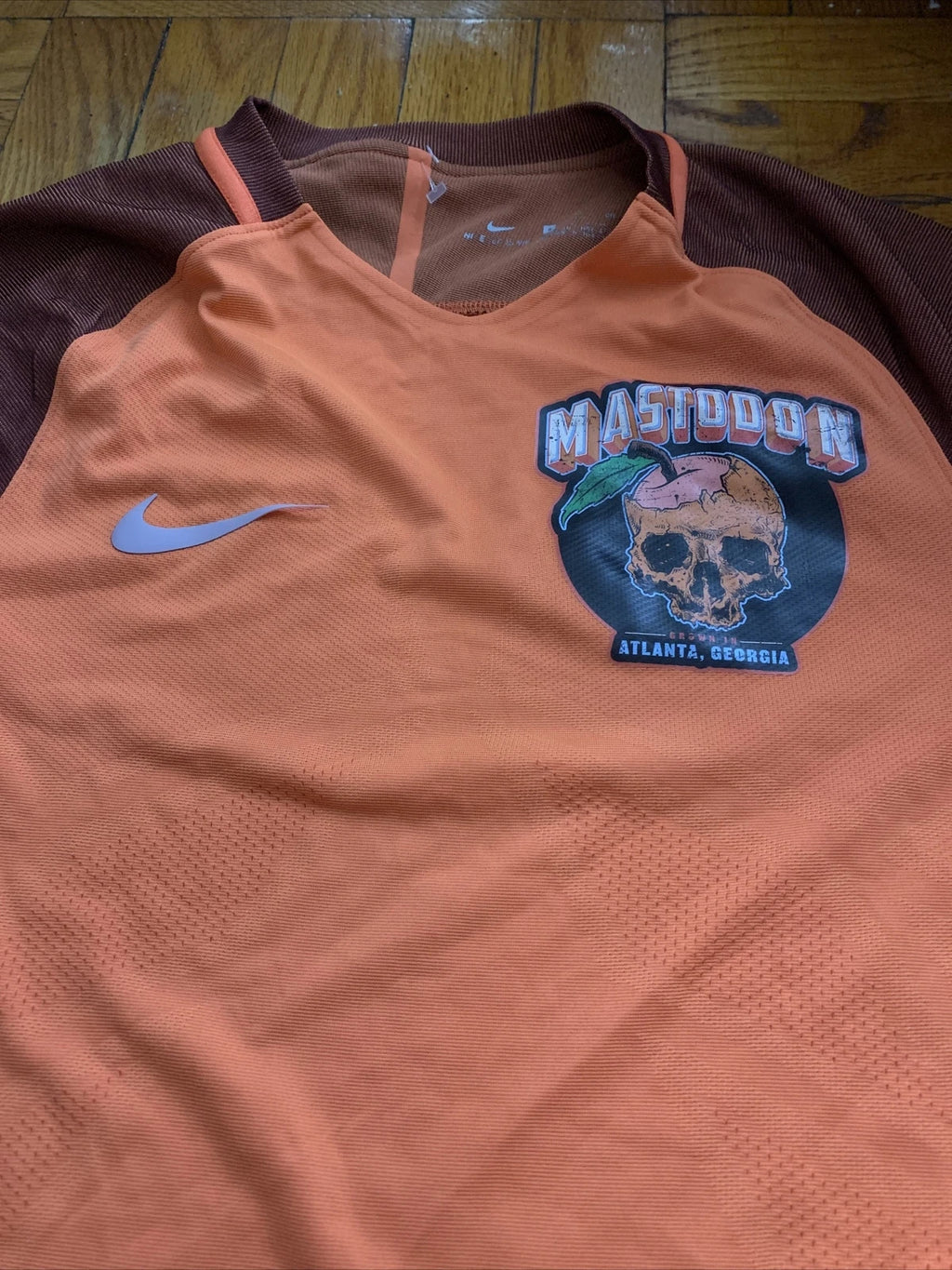 Mastodon Orange Soccer Jersey Shirt Atlanta Georgia Small Rock Heavy Metal Band