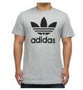 ADIDAS Vintage Trefoil Logo HEATHER GREY Regular Fit Short Sleeve  T-shirt NWT