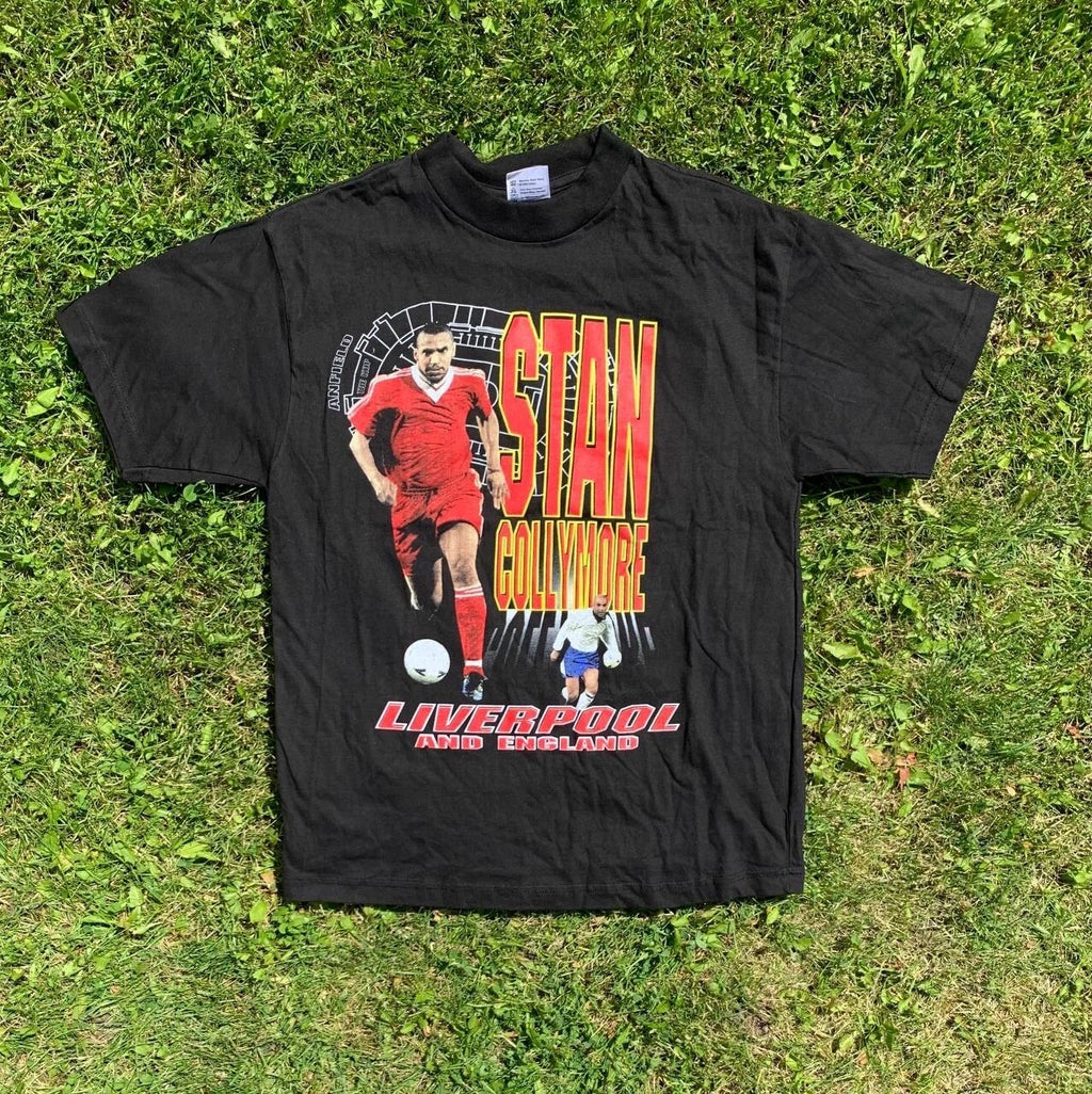 Stan Collymore 90s Liverpool England Vintage T Shirt Football Tee Soccer Gerrard