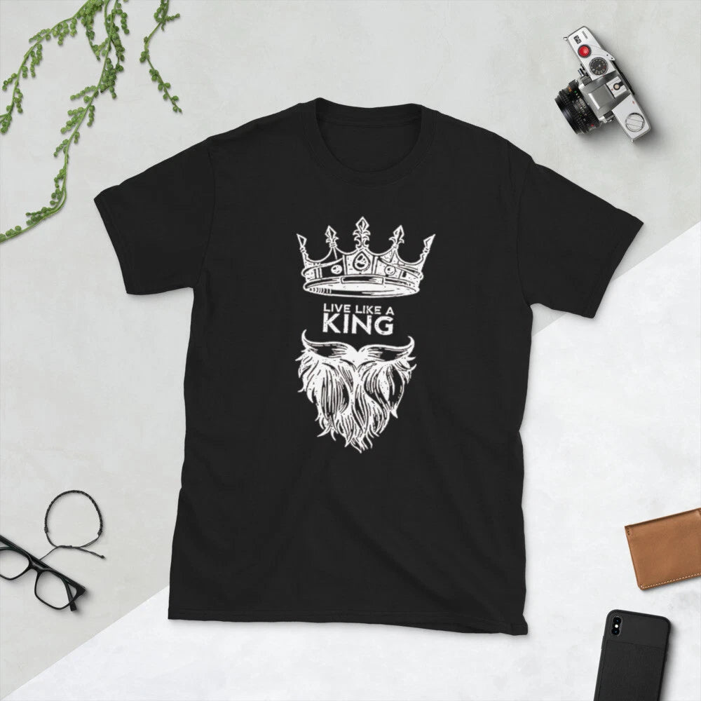 LIVE LIKE A KING TRENDY FUN GRAPHIC Short-Sleeve Unisex T-Shirt
