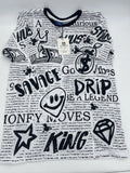 Victorious Legend Grunge Streetwear All Over Print  T-Shirt LARGE White Mens