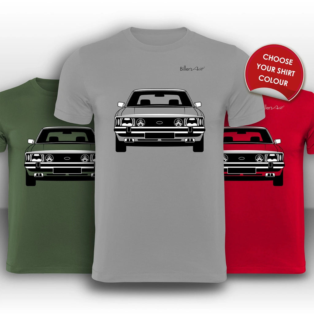 Ford Granada 1977 Front View Super Cool hand printed T-Shirt