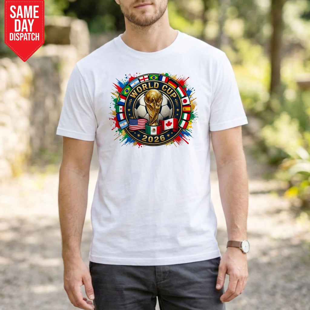 World Cup 2026 Soccer Cup T Shirt Print Football Flags USA Canada Mexico Fan Top