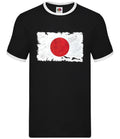 Dressdown Japan Grunge Style Flag Herren Ringer T-Shirt Crew Neck 100% Baumwolle