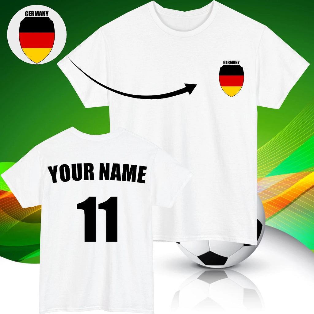 Personalised Germany Football T-Shirt Custom Name And Number Sports Lover Top