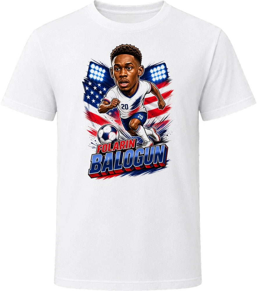 Folarin Balogun, United States Caricature Soccer 2026 T Shirt