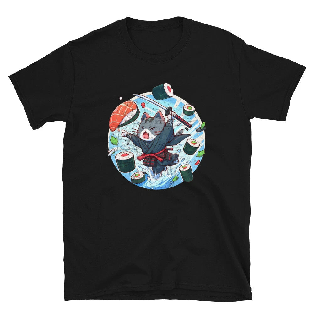 Japanese syle cat loves sushi kawaii T-Shirt