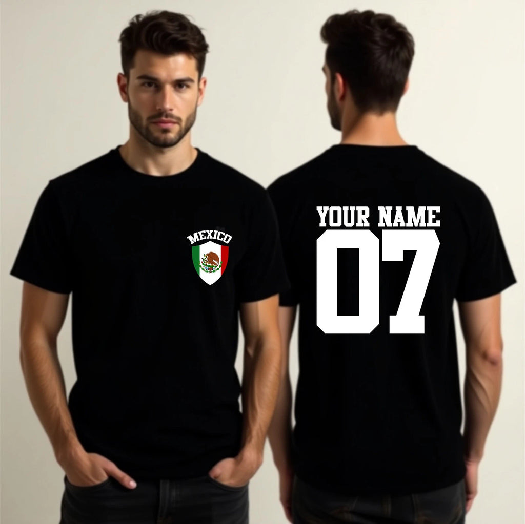 Personalized Team Mexico T-Shirt Your Name Number Football Supporters Fan Top
