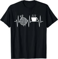 Knitting Shirt Coffee Lover Heartbeat Knitting and Coffee Gift Unisex T-Shirt