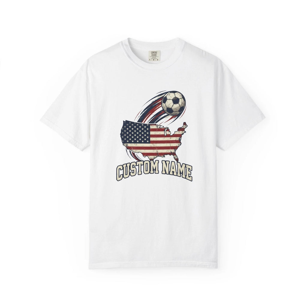 Custom USA Map Soccer Shirt | Personalized Name Football Fan Tee | Matchday Map