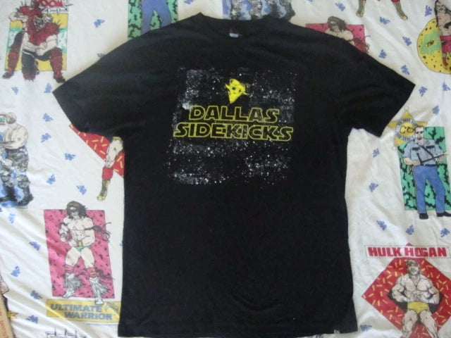 Dallas Sidekicks Soccer  throwback black & yellow T Shirt L