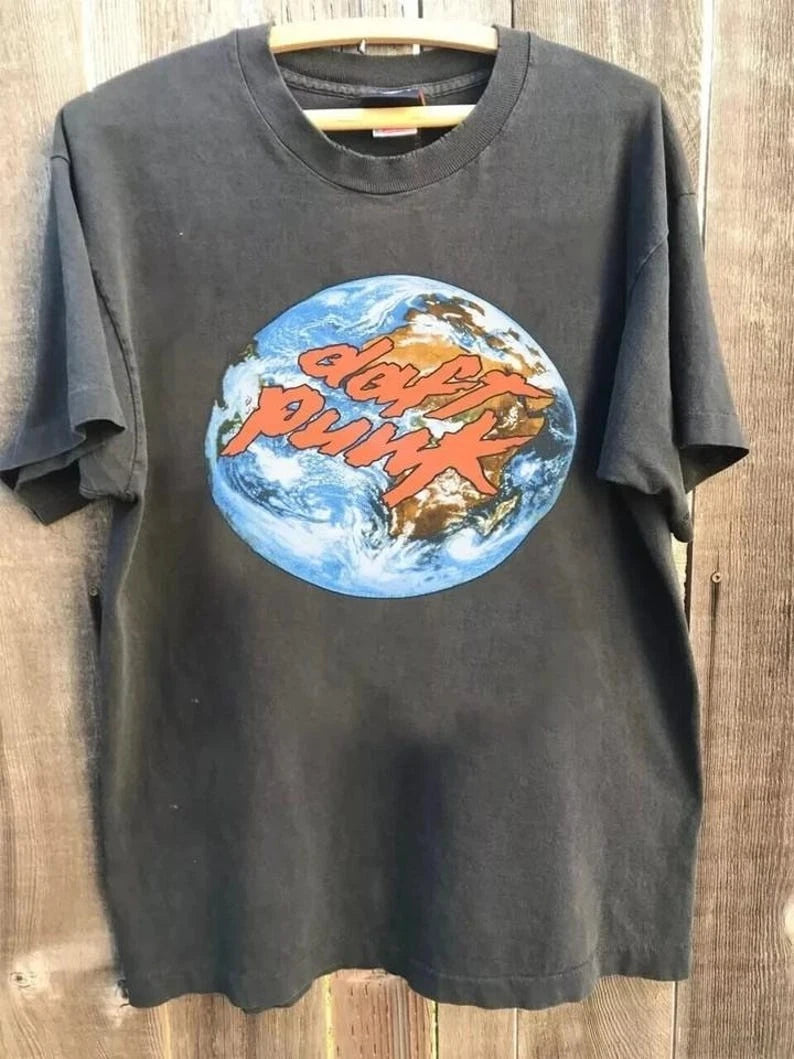 Daft Punk Around The World 90s Charcoal Unisex Short Sleeve All Size T-Shirt