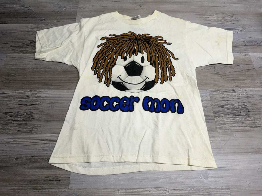 Vintage Y2K Funny Soccer Cartoon T-Shirt Soccer Mon Reggae Rasta Ball Size Large