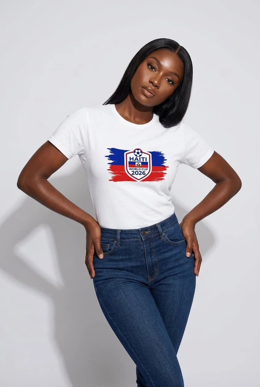 Haiti World Cup 2026 Graphic T-Shirt Size Large Gildan Softstyle Custom Made.