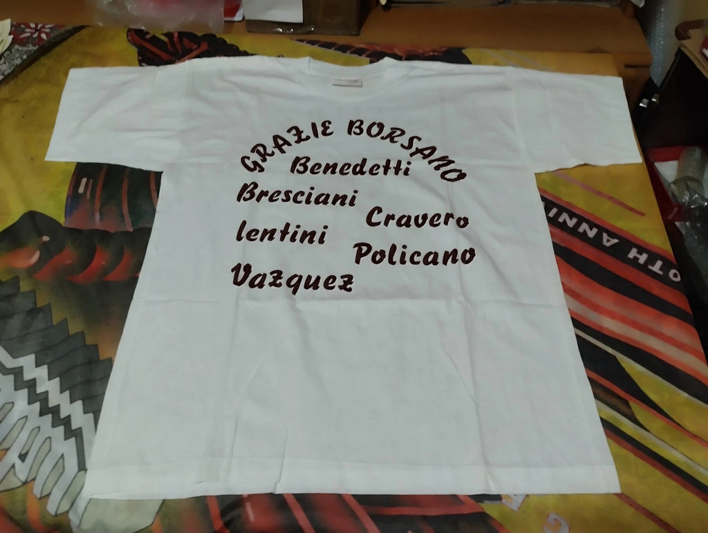 TURIN CLUB RIMINI VINTAGE 90S TEE SOCCER M BORSANO BENEDETTI CRAVERO LENTINI..