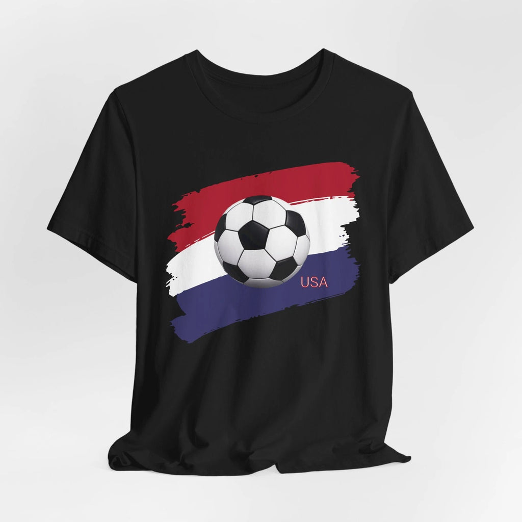USA Soccer T Shirt Football Fan Graphic USA Flag Sports Tee