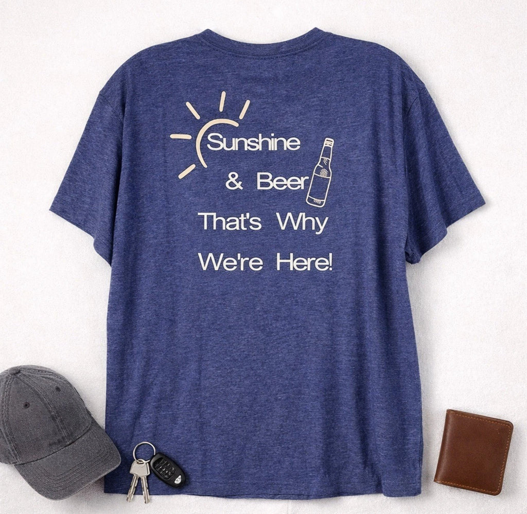 Lee Men's S/S Tee Shirt Pima Cotton Blend Blue Top Shelf Size Large Beer