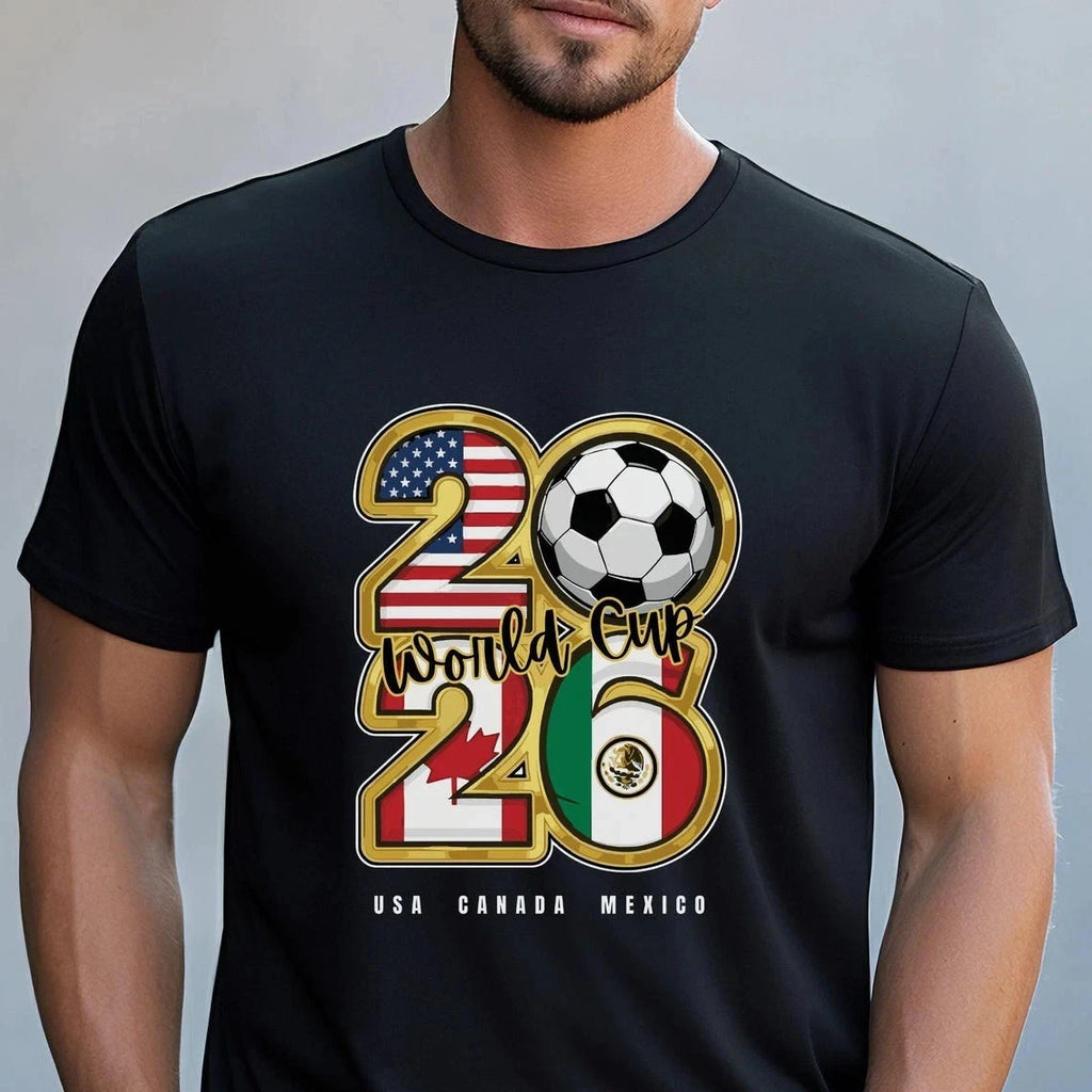 World Cup 2026 T Shirt USA Canada Mexico Soccer Graphic Tee