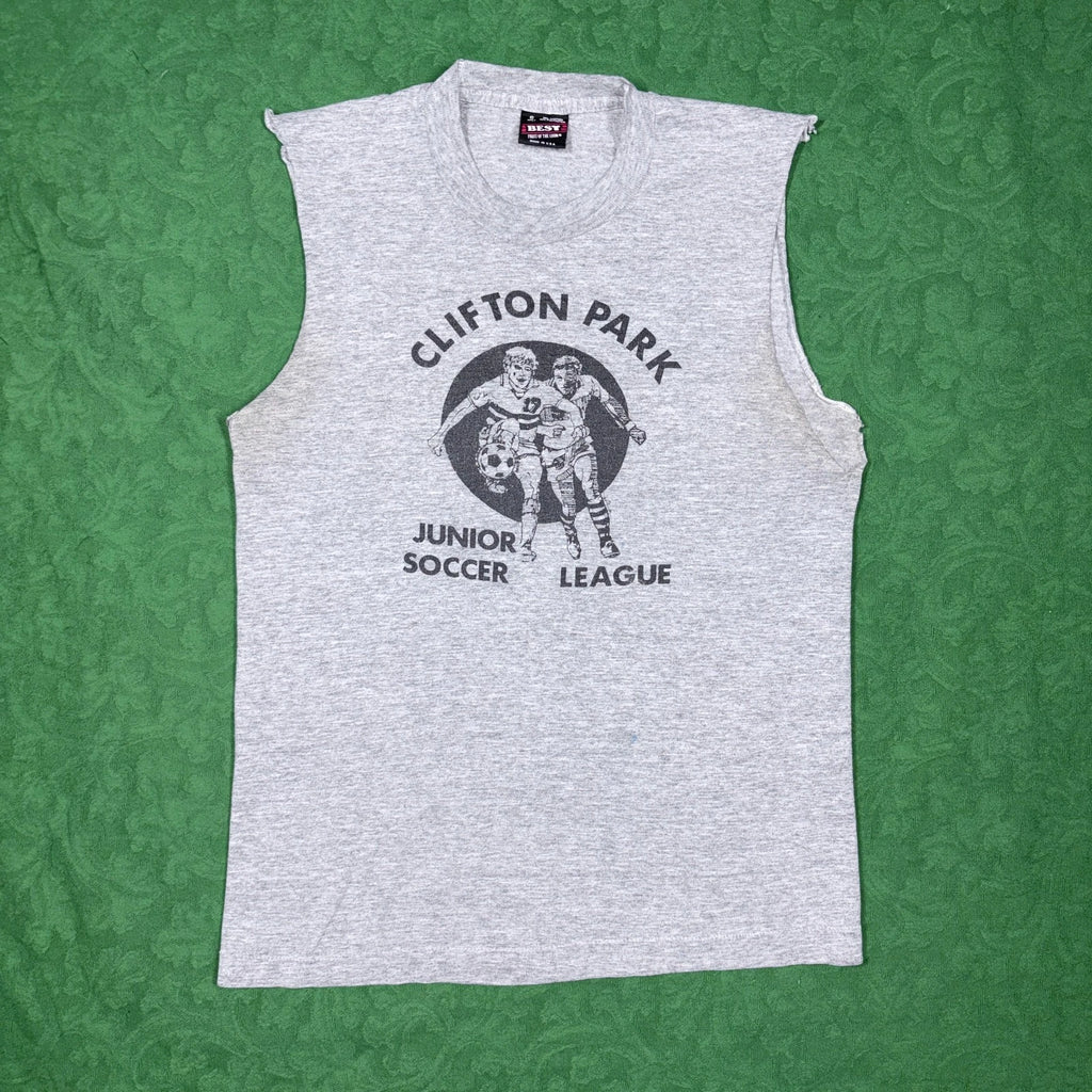 Vintage Clifton Park Junior Soccer League T-shirt Mens Small USA Sleeveless NYC