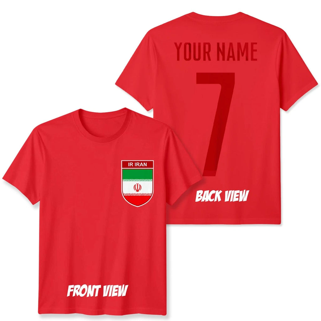 Personalised IR Iran Football Unisex Kids T-Shirt Name Number Tee #WC