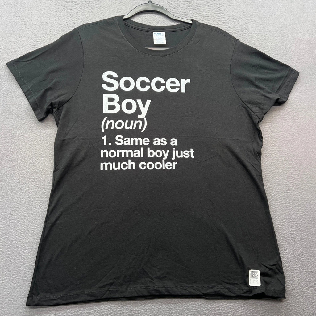 Port & Company Shirt Womens Sz XL Soccer Boy Noun Definition Graphic Tee