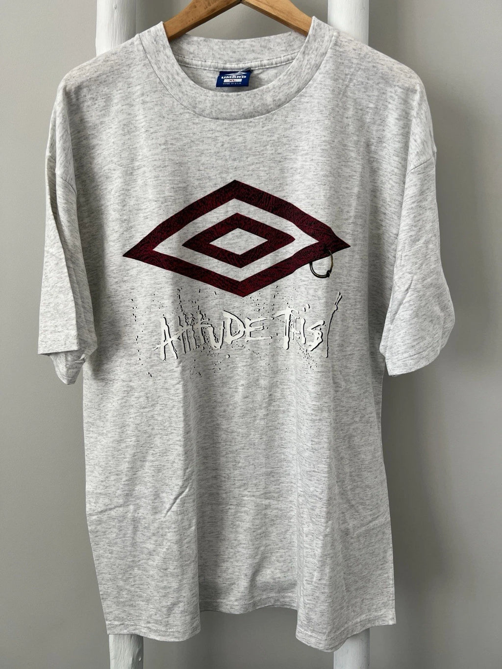 Vtg 90s Umbro ‘Attitude This’ Gray Soccer T-Shirt Men’s XL