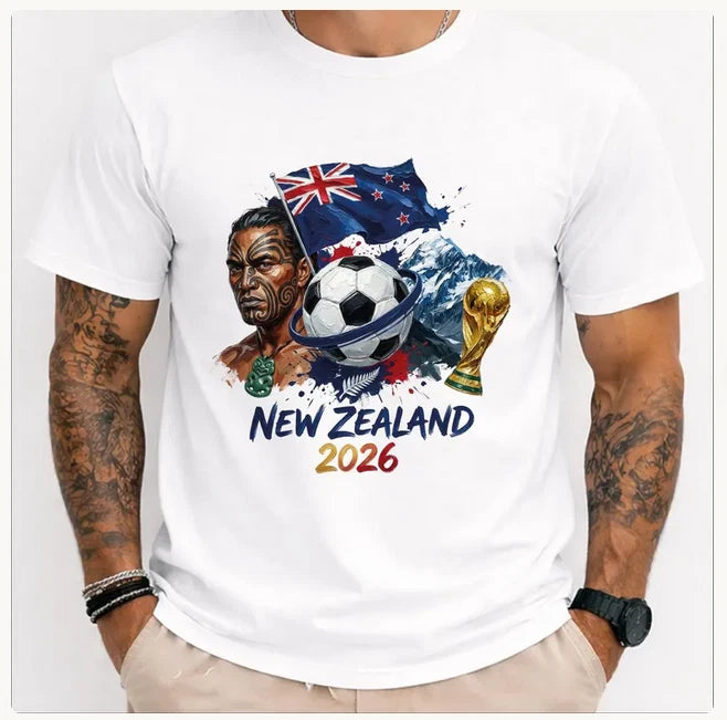 New Zealand 2026 Shirt, World Cup Soccer Tee, NZ Flag Football T-Shirt