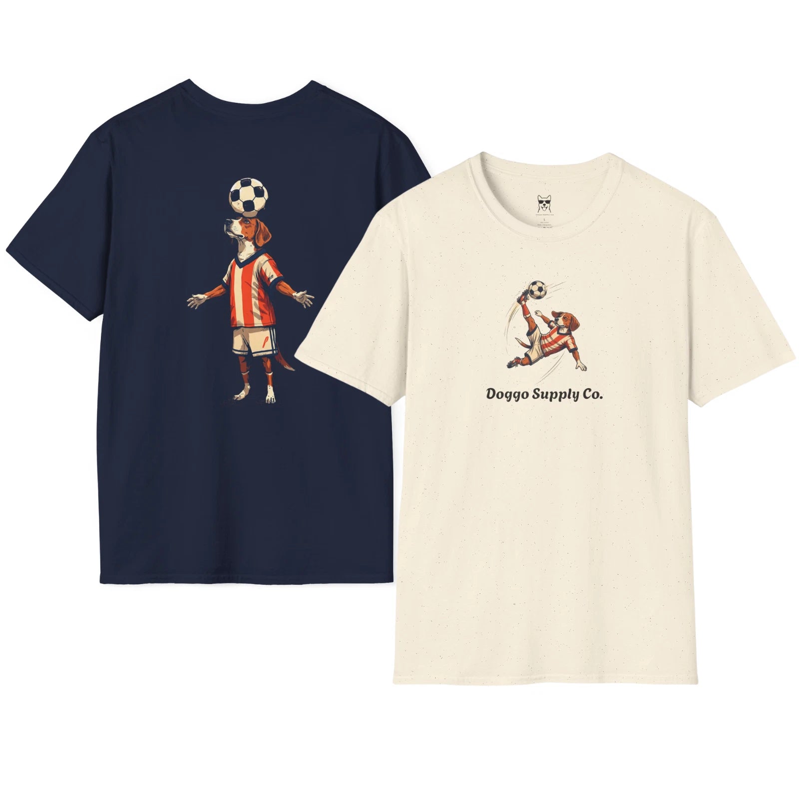 Beagle Soccer Dog Graphic T-Shirt Vintage Sports Aesthetic For World Cup Unisex