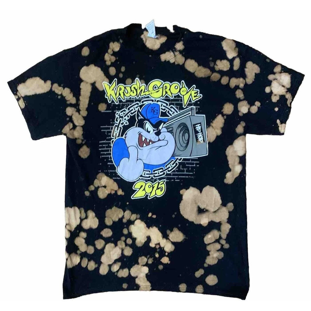 Bleach Dye Hip Hop Thug Merch Tour Shirt Tee M Krush Groove Y2K
