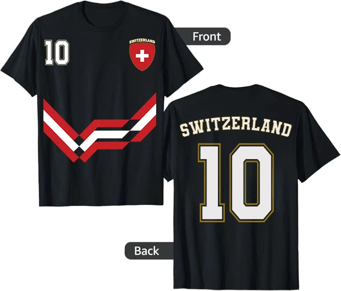 Switzerland Soccer Tee, Switzerland Number 10 Soccer Swiss Soccer 2026 Shirt