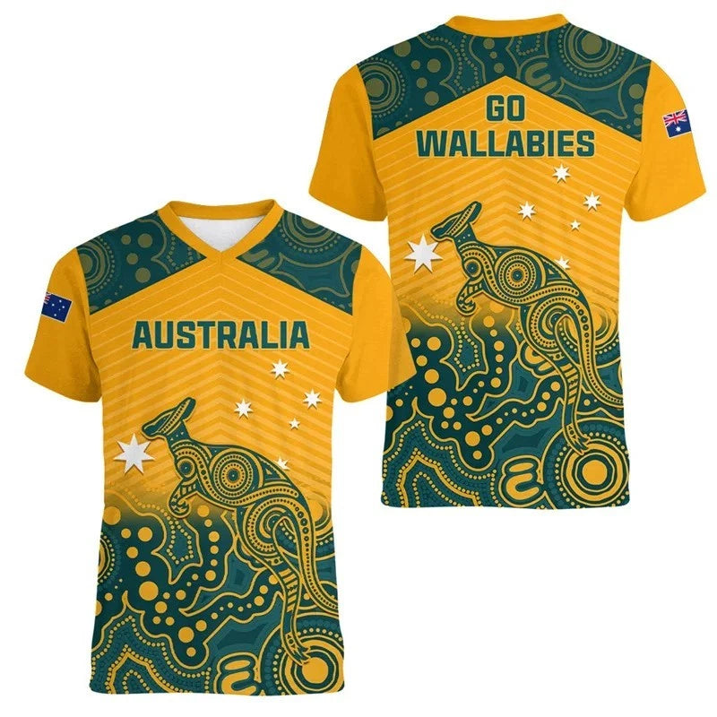 Australia Football And Rugby T-Shirts Polyester 2026 World Cup Tees