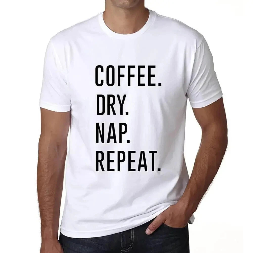 ULTRABASIC men's t-shirt coffee nap dry repetition coffee dry nap repeat