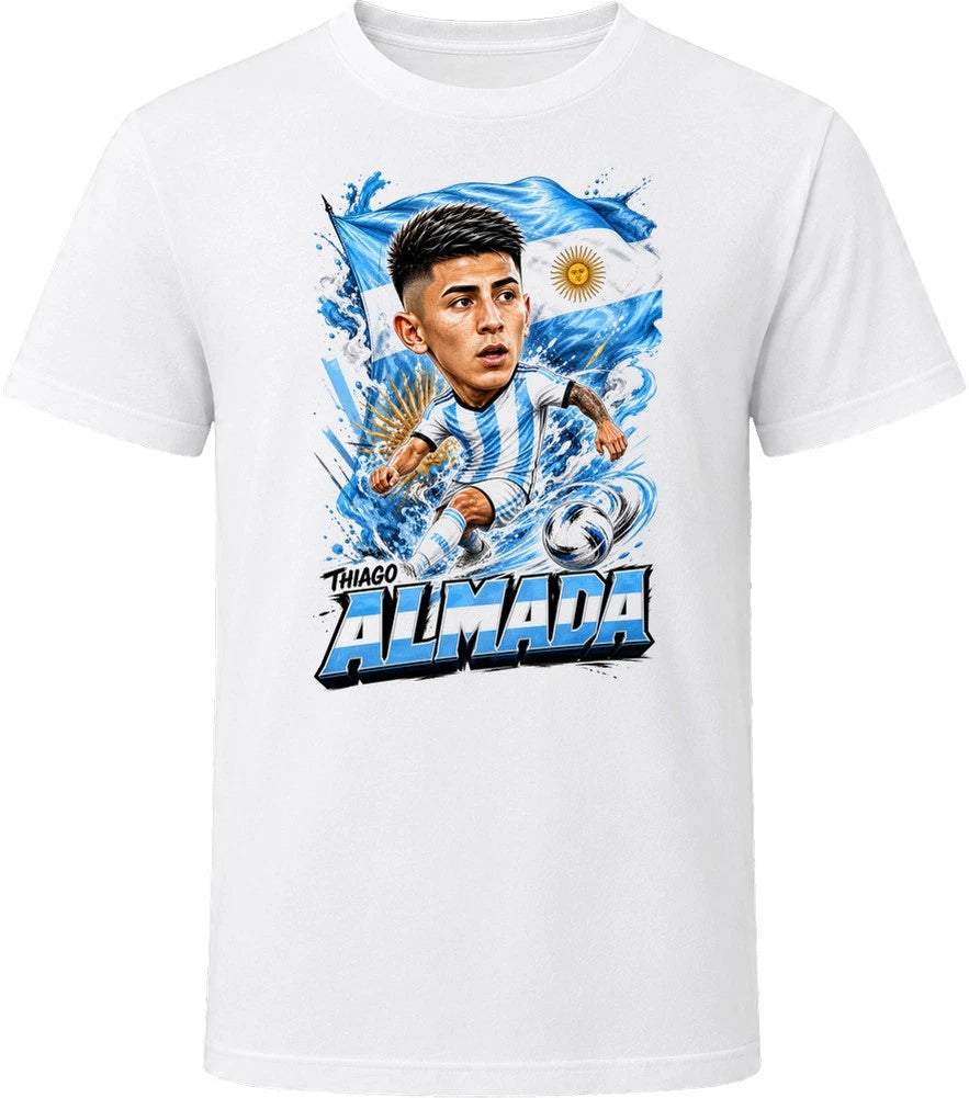 Thiago Almada Argentina Soccer Caricature 2026 World Cup T Shirt