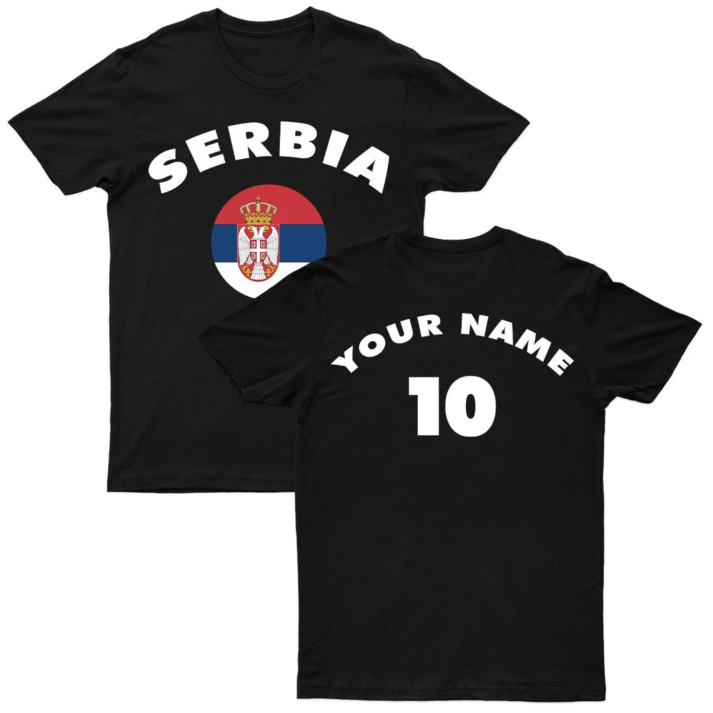 Personalised Your Name & Number Serbia Football Soccer Mens T-Shirts Top #TA-195