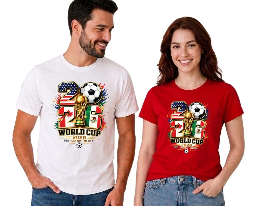 World Cup 2026 Soccer Cup Adult Kids T-Shirt Football Usa Canada Mexico Fan Tee