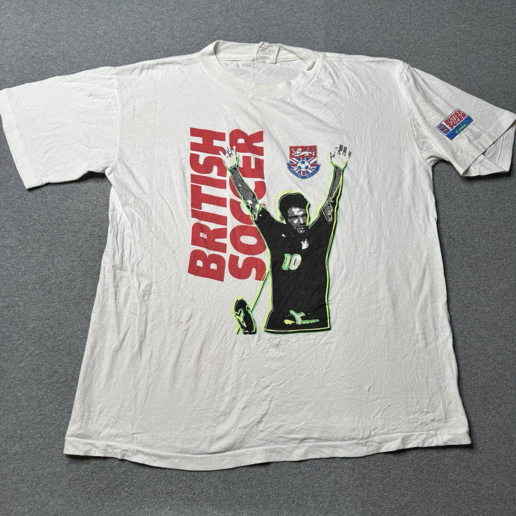 Vintage National Mills T Shirt Mens Large British Futbol England Soccer Sports