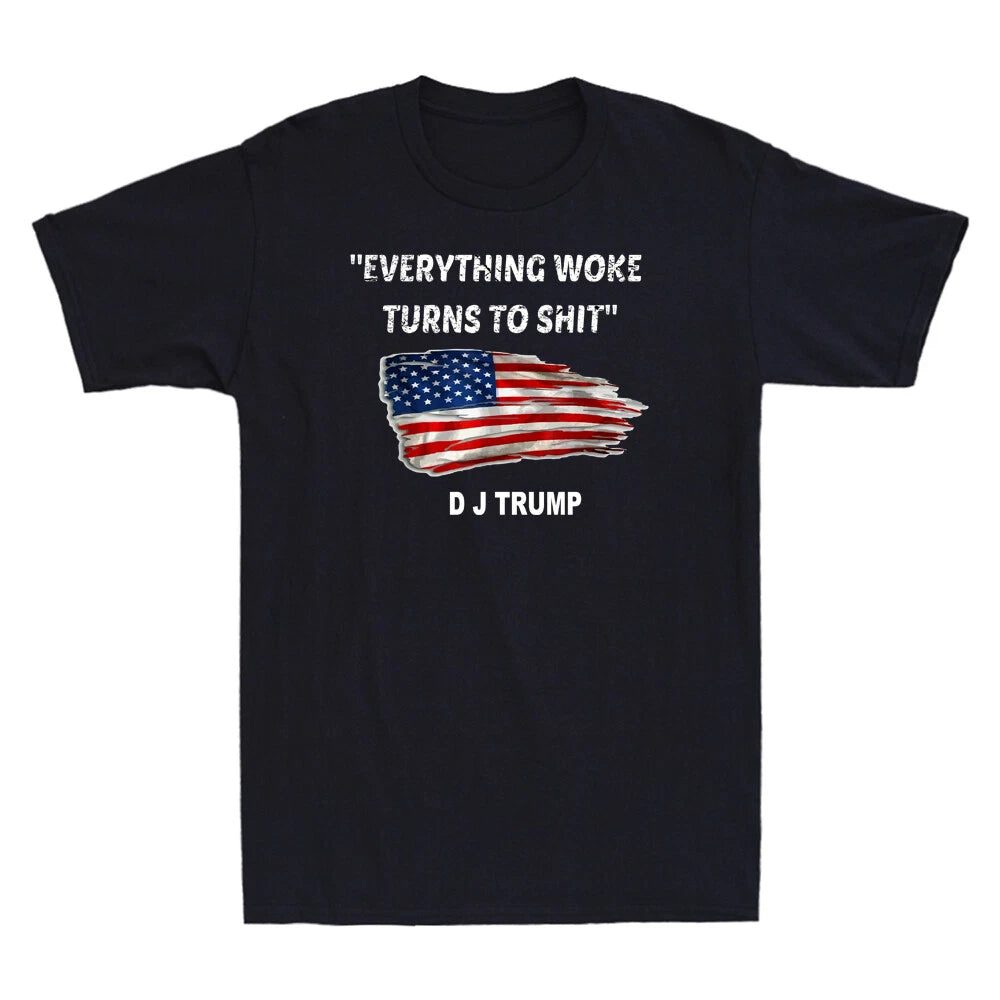 " Everything Woke Turns to Sh!t " Funny Sarcastic Saying Vintage Men's T-Shirt