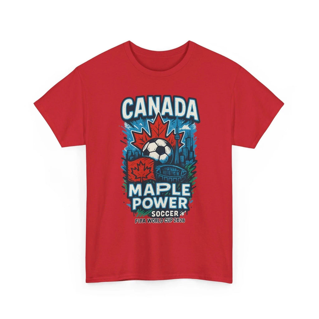 Canada Maple Power Soccer T-Shirt, World Cup 2026 Fan Tee