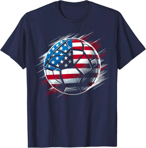 American Flag on Soccer Ball Unisex T-Shirt