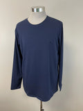 Luxor Shirt Mens Extra Large Tee Blue Solid Long Sleeve Stretch Crew Neck N31