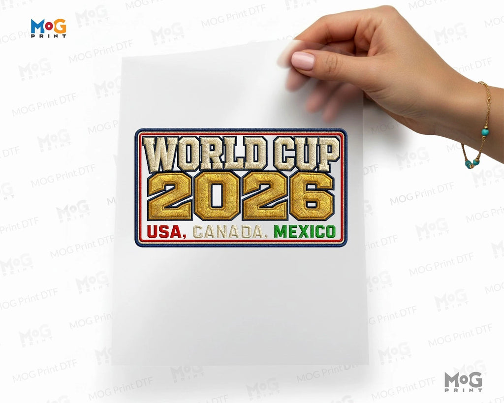 Football Trophy Cup Iron On Transfer USA Canada Mexico World Soccer 2026 DTF