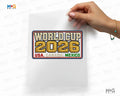 Football Trophy Cup Iron On Transfer USA Canada Mexico World Soccer 2026 DTF