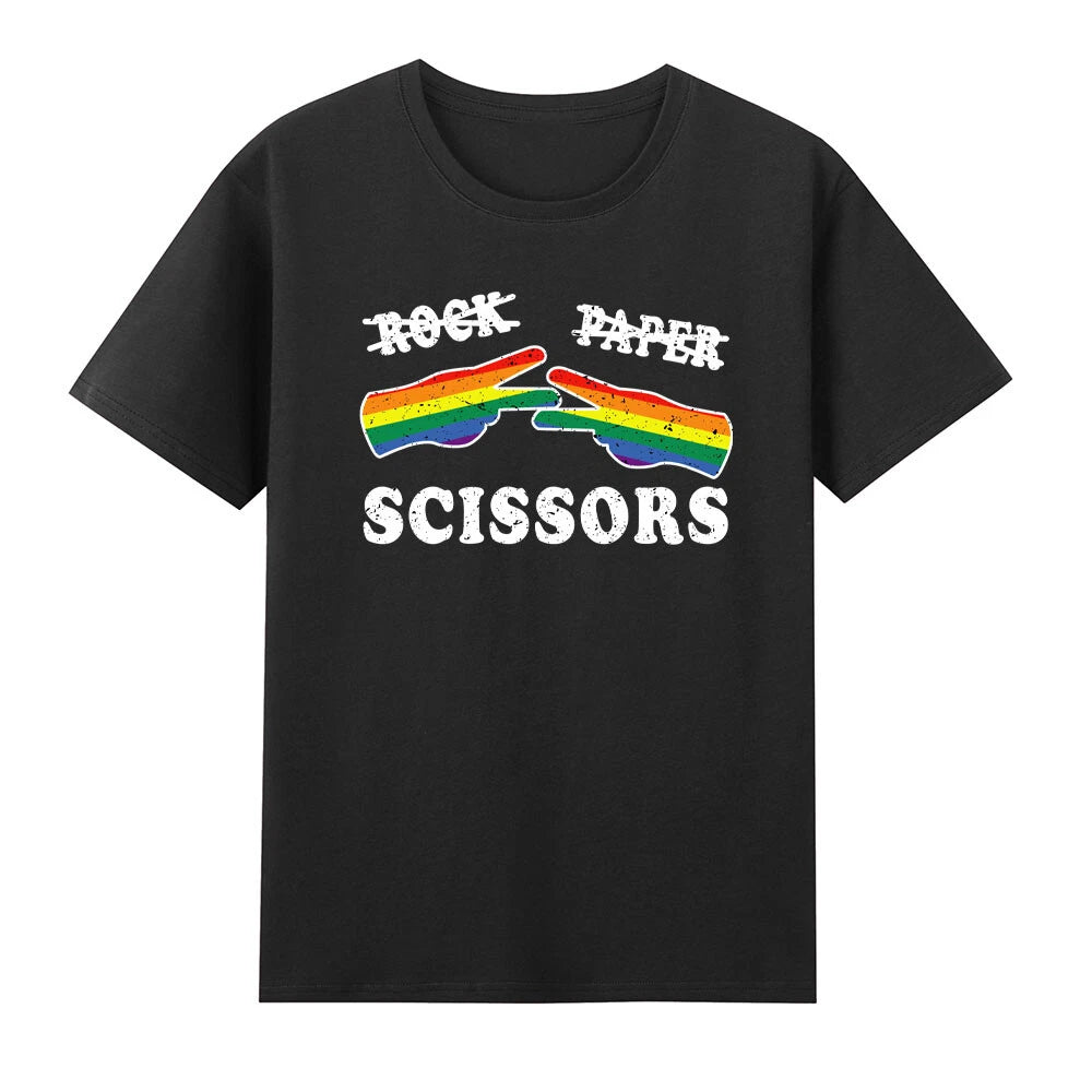 Gay Lesbian Rock Paper Scissors Rainbow Pride Lgbt T-Shirt