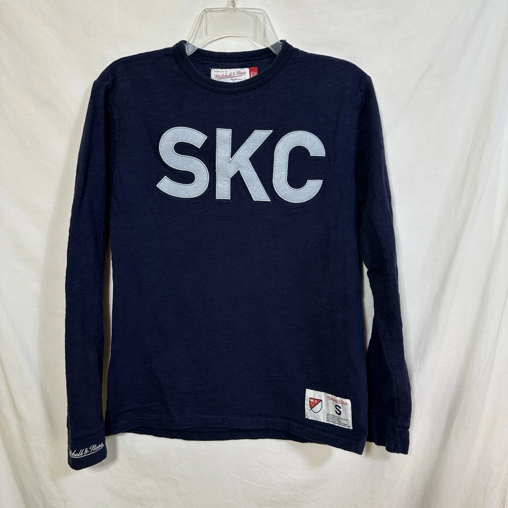 Sporting Kansas City SKC Mitchell & Ness Small Long Sleeve MLS Shirt Soccer Blue