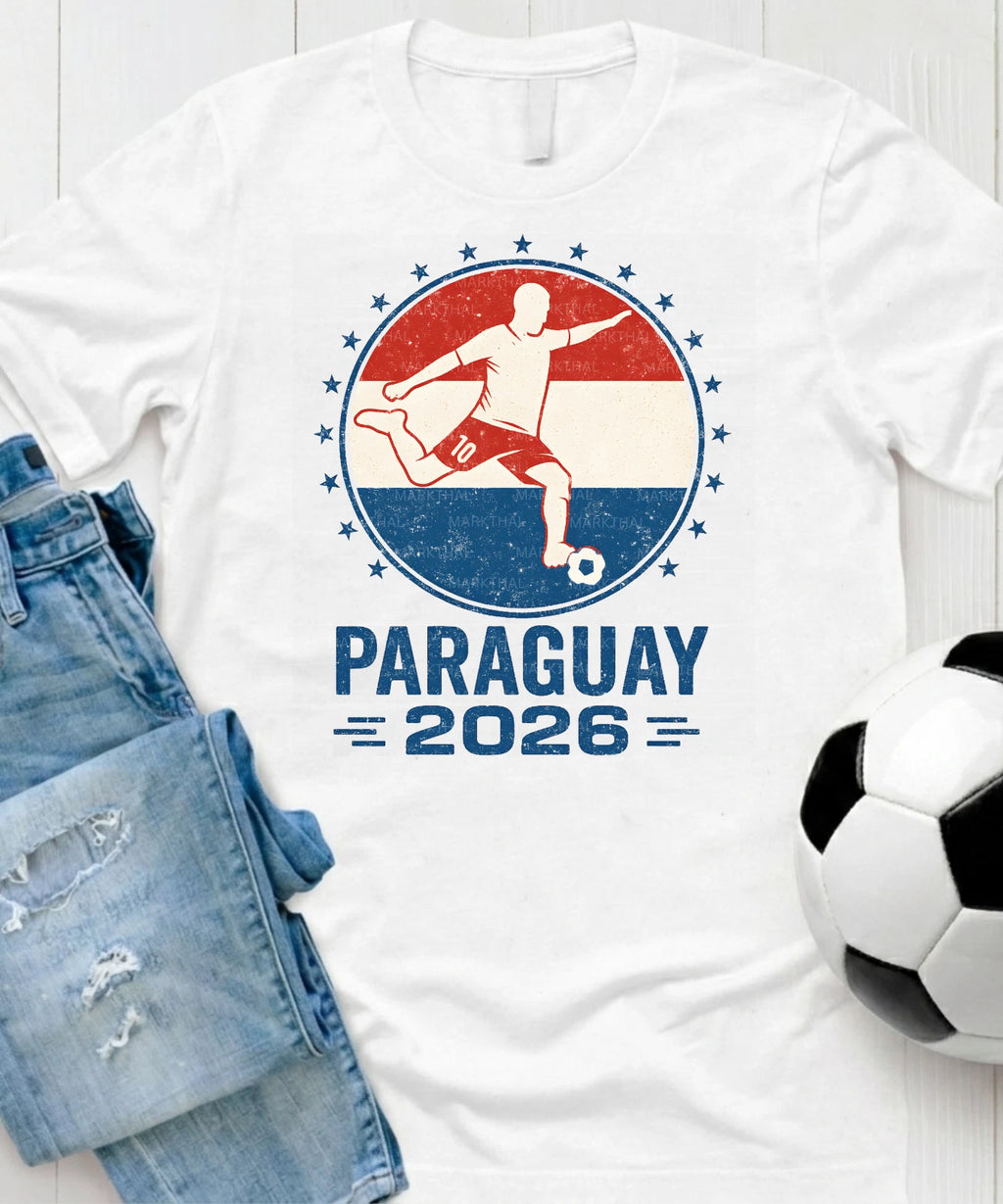 Paraguay 2026 World Soccer TShirt Futbol Shirt Flag Tee Gildan Unisex