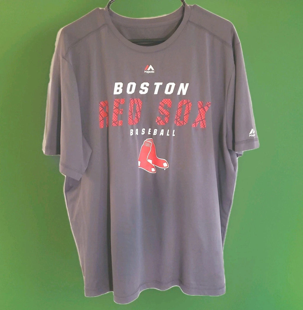 Mens Large Majestic MLB Authentic Collection Boston Red Sox Gray T-Shirt CLEAN