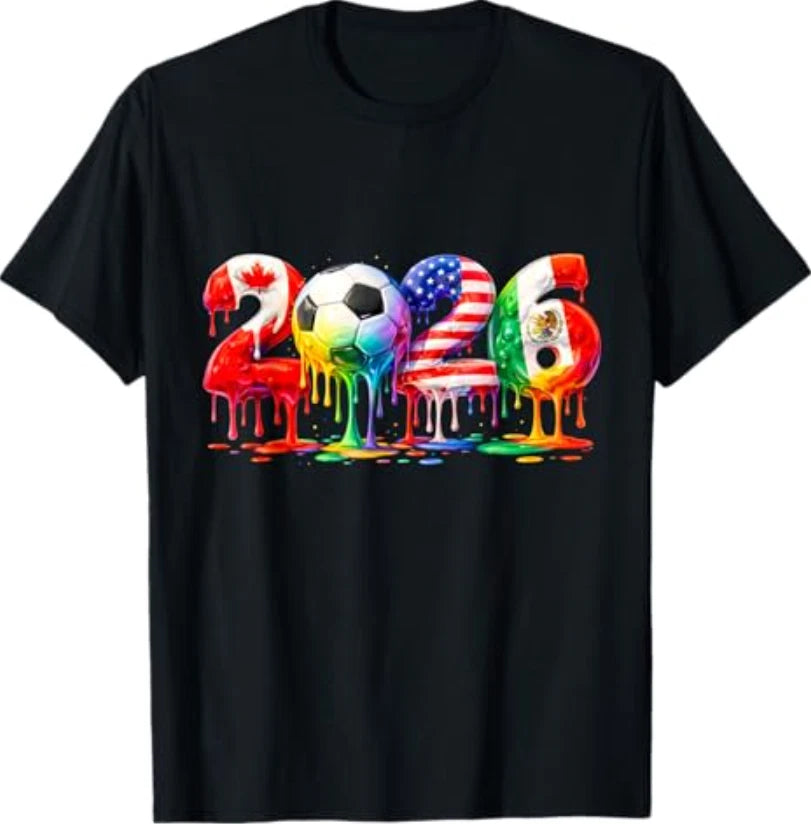 2026 Soccer Fan Ice Cream Drip USA Canada Mexico T-Shirt
