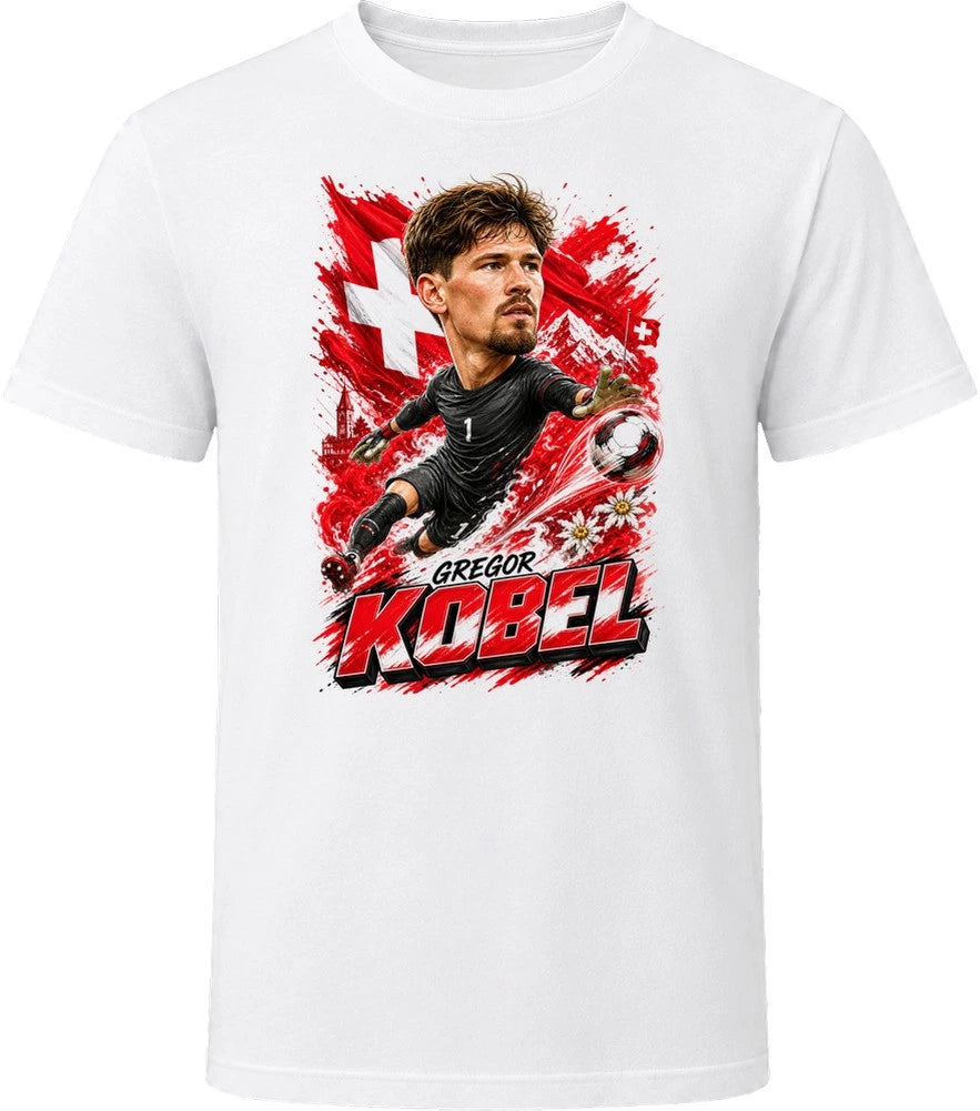 Gregor Kobel Switzerland Soccer Caricature 2026 World Cup T Shirt